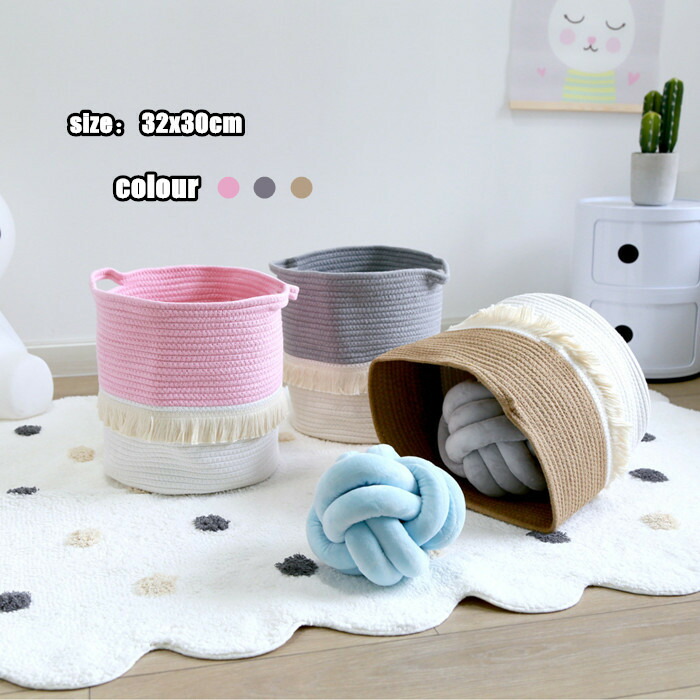 楽天市場 送料無料 ランドリーバスケット 収納ボックス 洗濯物 インテリア 北欧 シンプル 洗濯かご フリンジ おもちゃ収納 おしゃれ ベビー用品 大人気 部屋飾り 大容量 収納ボックス 新築祝い 引っ越し祝い プレゼント ピンク グレー ブラウン 楽天海外直送 Marbeine
