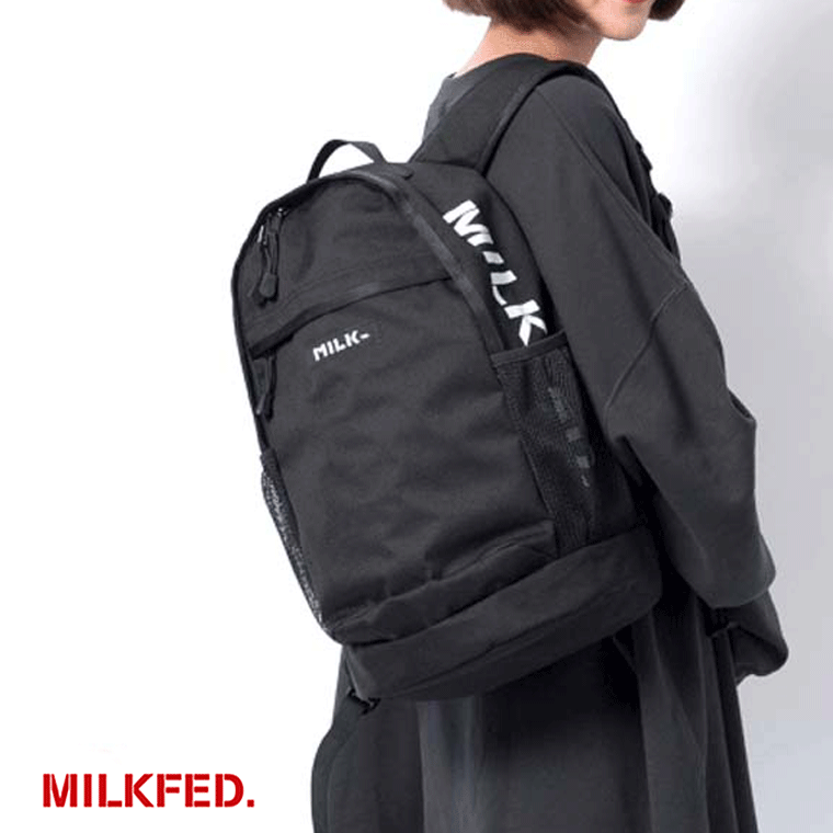 楽天市場 Milkfed ミルクフェド リュック Side Logo Backpack レディース バッグ 通勤 通学 大容量 リュックサック おしゃれ バックパック 送料無料 ｋａｌｕｌｕ カルル