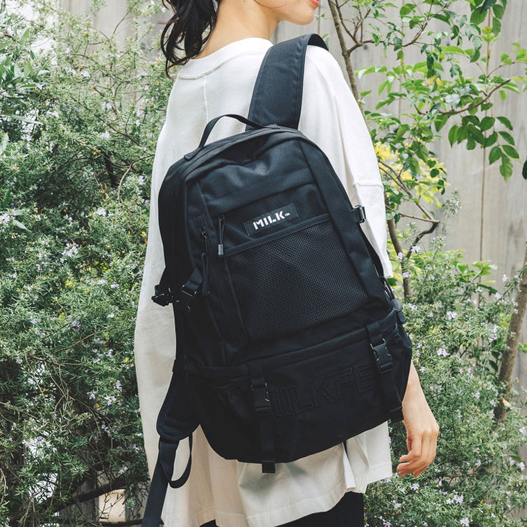 Milkfed ミルクフェド Embroidery 中学生 高校生 レディース 女子 デイパック 通勤 Bar おすすめ 通学 リュック Backpack バックパック 大人 大容量 旅行 大学生 Big スクールバッグ おしゃれ リュックサック ブランド