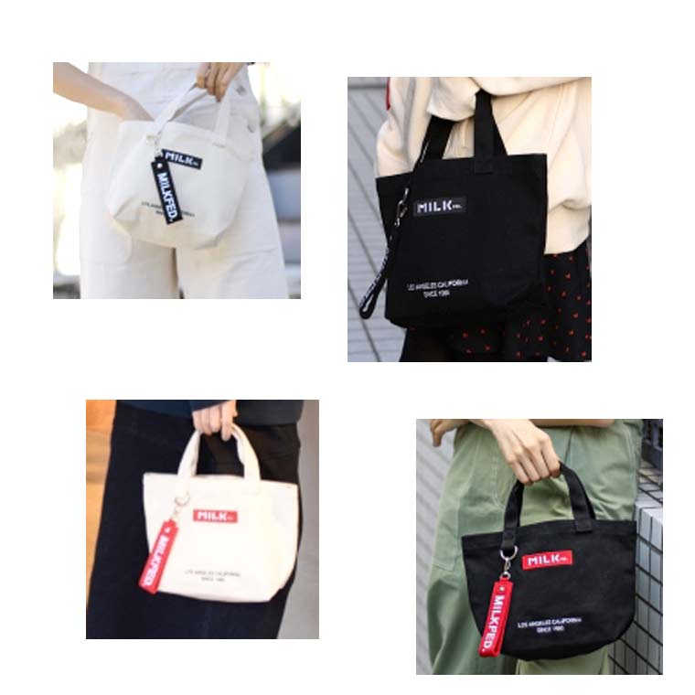 楽天市場 Milkfed ミルクフェド トートバッグ Bar And Under Logo Lunch Tote ミニトート サブバッグ ランチバッグ キャンバス ｋａｌｕｌｕ カルル