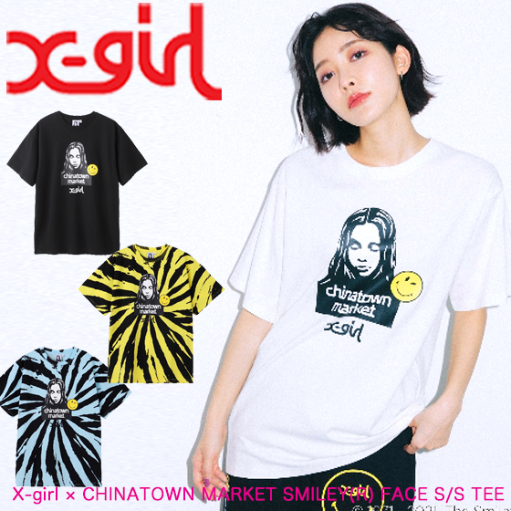 楽天市場 X Girl エックスガール X Girl Chinatown Market Smiley R Face S S Tee レディース 半袖 Tシャツ チャイナタウンマーケット ｋａｌｕｌｕ カルル