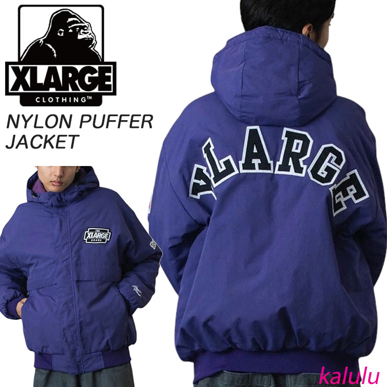 エクストララージ ジャケット NYLON PUFFER JACKET XLARGE ナイロン パファー ジャケット フード パーカー アウター ブルゾン ジャンパー 中綿 通勤 通学 人気 メンズ ブランド ブラック 101253021010