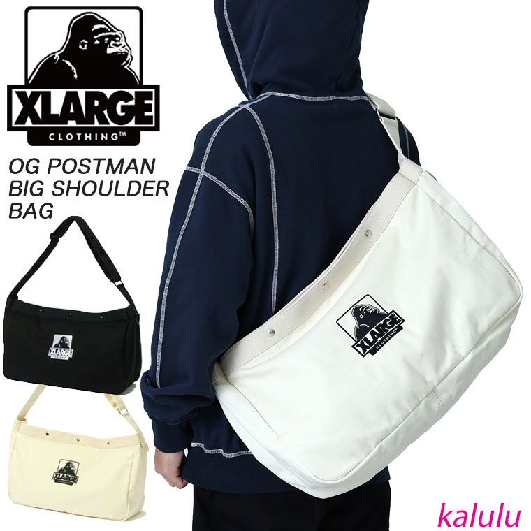 エクストララージ XLARGE ショルダーバッグ OG POSTMAN BIG SHOULDER BAG 曲がったがけ 肩がけ 上半身御徒面子 御徒面子 A4 鞄 通い 通学 旅する ブランド名 メンズ 101253053006