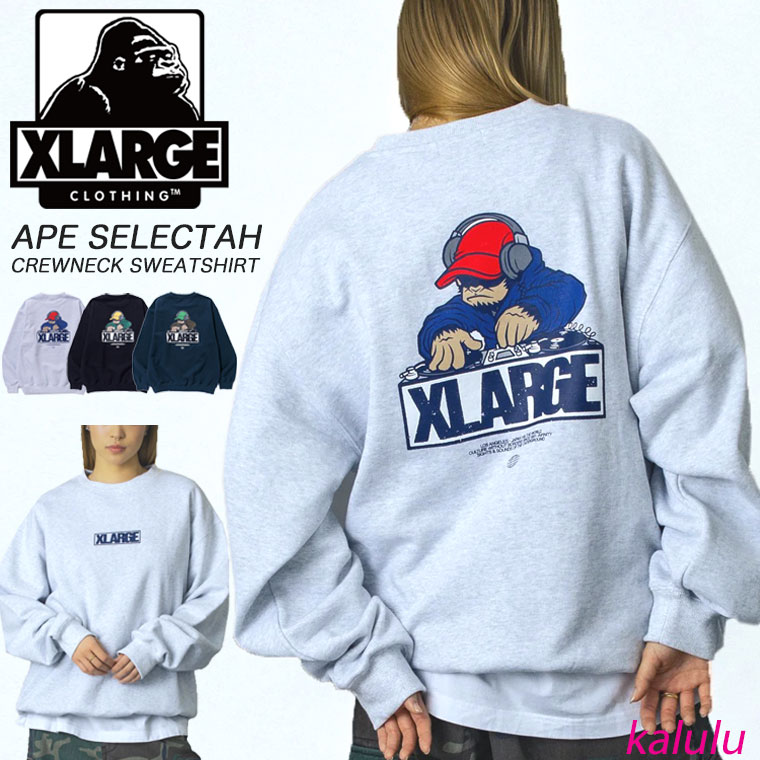 エクストララージ 調教師 XLARGE APE SELECTAH CREWNECK SWEATSHIRT 労働者の一団のど首 汗水 トップス メンズ ブランド名 101254012032
