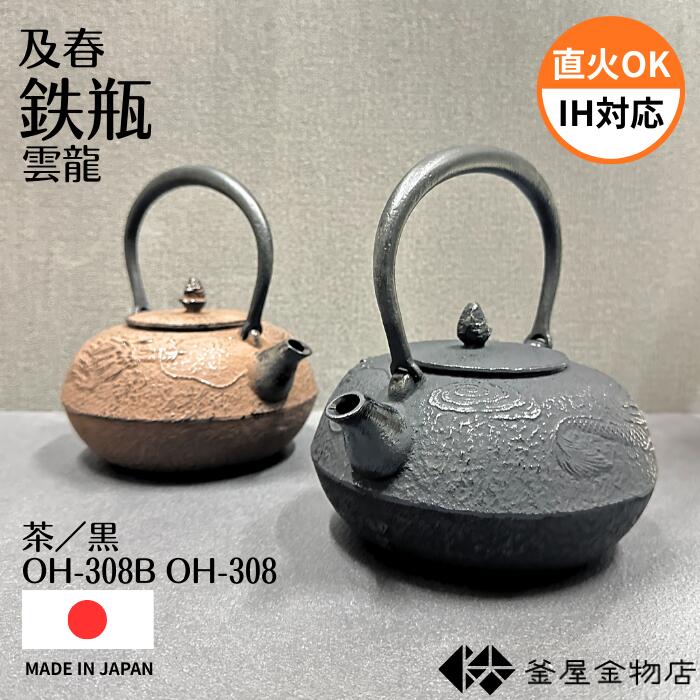 楽天市場】南部鉄器 南部鉄瓶 IH対応 直火対応 龍王 0.8L 錆色 サビ色