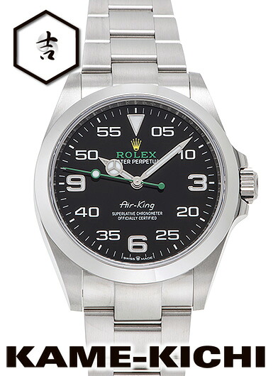 ロレックス　エアキング　Ref.126900　新品　ブラック　（ROLEX　Air King）｜まじめなとけいや　かめ吉