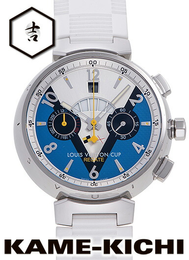 【中古】ルイ・ヴィトン　タンブール クロノグラフ ルイ・ヴィトンカップ レガッタ　Ref.Q102M1　シルバー/ブルー　（LOUIS VUITTON　Tambour Chronograph LOUIS VUITTON CUP Regatta）