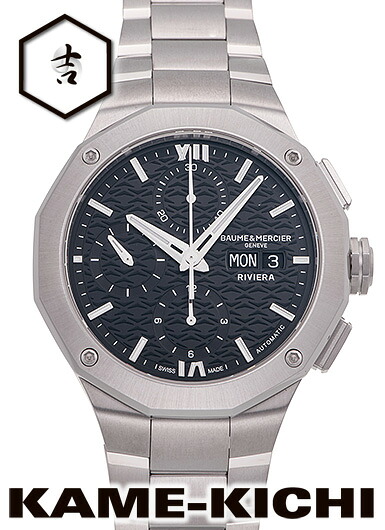 ボーム&メルシェ リビエラ クロノグラフ Ref.M0A10825 新品 ブラック (BAUME&MERCIER Riviera Chronograph)|まじめなとけいや かめ吉