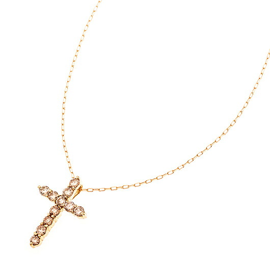 ダイヤモンド クロス ネックレス　Ref.4256530　新品　合計 0.3ct　YG （Diamond Necklace） 鑑別書付き