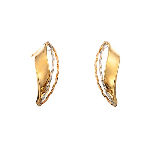 3カラー K18 ピアス　Ref.4728610　新品　YG PT PG K18　（3Colors Ingot Pierce）　18金