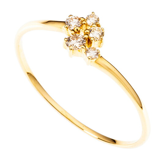 ダイヤモンド リング　Ref.4112630　新品　合計 0.1ct　YG　（Diamond Ring）　11号　鑑別書付き