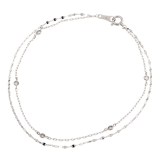 ダイヤモンド ブレスレット Ref.13100362 新品 計0.1ct ホワイトゴールド(Diamond Bracelet)|まじめなとけいや かめ吉