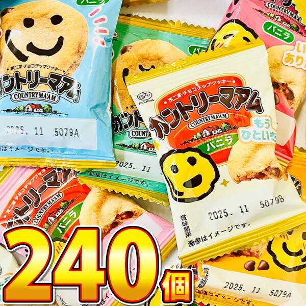 【平日正午までの注文で最短翌日お届け】【送料無料】 不二家　カントリーマアム　バニラ　240個 【業務用 大量 ビスケット 菓子まき まとめ買い 個包装 子供 駄菓子屋 】【販促品 こどもの日 景品 お菓子 駄菓子】