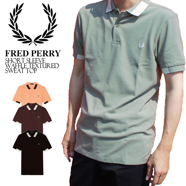 FRED PERRY ベロアカラー 半袖ポロシャツ 異素材 20AW グレー FRED PERRY ベロアカラー 半袖ポロシャツ 異素材 20AW グレー