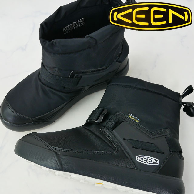 キーン KEEN レディース ウインターブーツ フッドロメオ WP 雨合羽 ウインターシューズ 遊撃手ブーツ アウトドア 保温 靴 1025598 黒いこと/黒いこと 黒 貨物輸送無料 最強またの日送りとどける evid