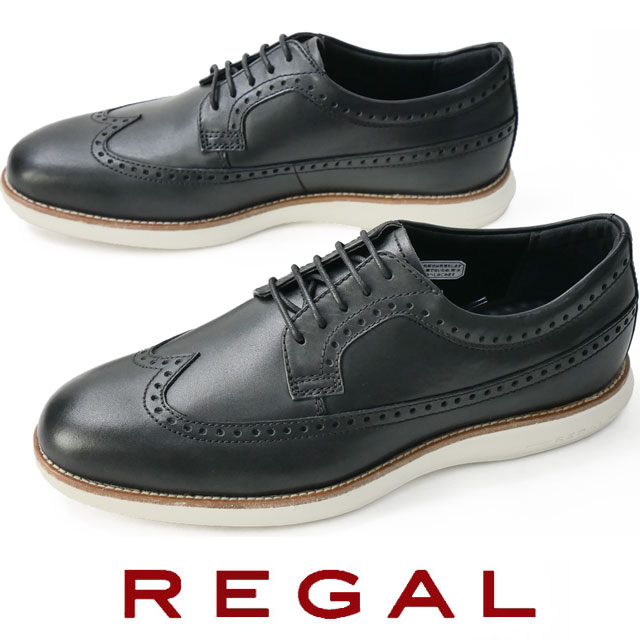 最も優遇 あす楽 リーガル ビジネスシューズ メンズ ウイングチップ ドレススニーカー 革靴 紳士靴 通勤 カジュアルシューズ 73wr ブラック 黒 本革 レザーシューズ Regal 送料無料 Evid