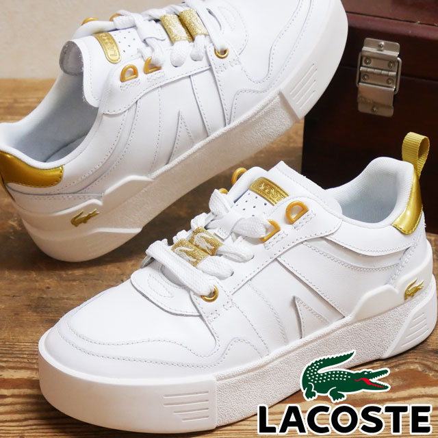 新品未使用品　Lacoste　ラコステ　 ホワイトスニーカー　ゴールド LACOSTE ラコステ パワーコート メンズ スニーカー SM00583 SS22