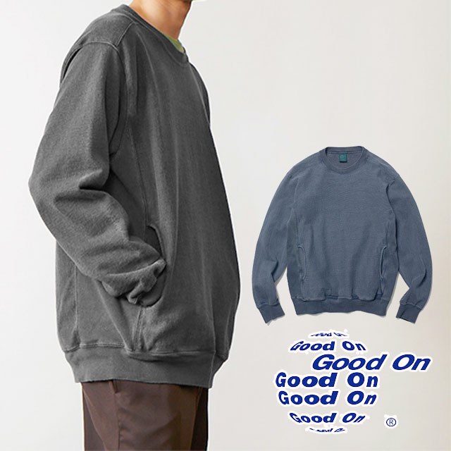 ＼最大限度1000円引き換え証有 6/9迄／グッドオン Good On 汗水 調教師 メンズ レディース 甚だしい労働者の一団 汗水 GOBW1912 寸法押さえる商いもの トップス 労働者の一団のど首 長袖 無地 御召しもの 服 隠し付き添い人 日本製 黒 紺 貨物輸送無料 最強またの日送りとどける evid
