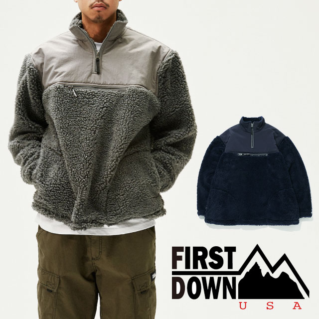 everyoneフリース　ブラウン 楽天市場】ファーストダウン FIRST DOWN メンズ ボアジャケット