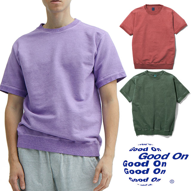 グッドオン Tシャツ メンズ ショートスリーブテリーシャツ レディース 半袖 ティーシャツ トップス カットソー メイドインジャパン ウェア アパレル クルーネック GOST2006 P-ダークグリーン P-リリー P-Fレッド 日本製 丸首 服 メール便送料無料 evid