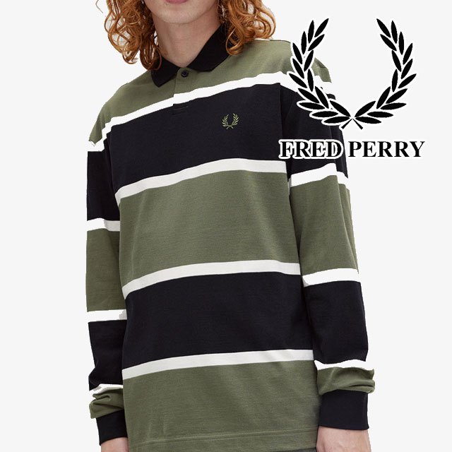 フレッドペリーポロシャツ ストライプ襟　メンズM FRED PERRY ポロシャツ 「FRED PERRY/フレッドペリー別注