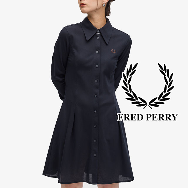 フレッドペリー ワンピース us8 Amy Winehouse Metallic Ribbed Mock Neck Dress(10 X20