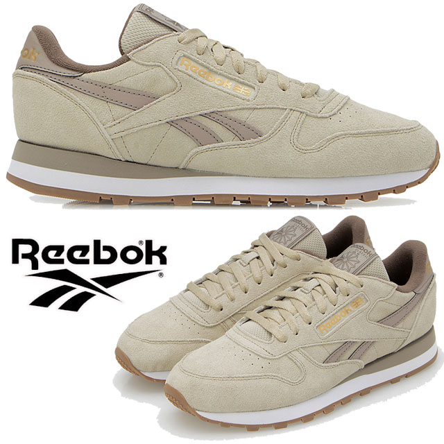 リーボック クラシックレザー スニーカー メンズ ランニングシューズ レディース レザースニーカー ローカット 運動靴 ベージュ Reebok 100207942 送料無料 最強翌日配送 evid