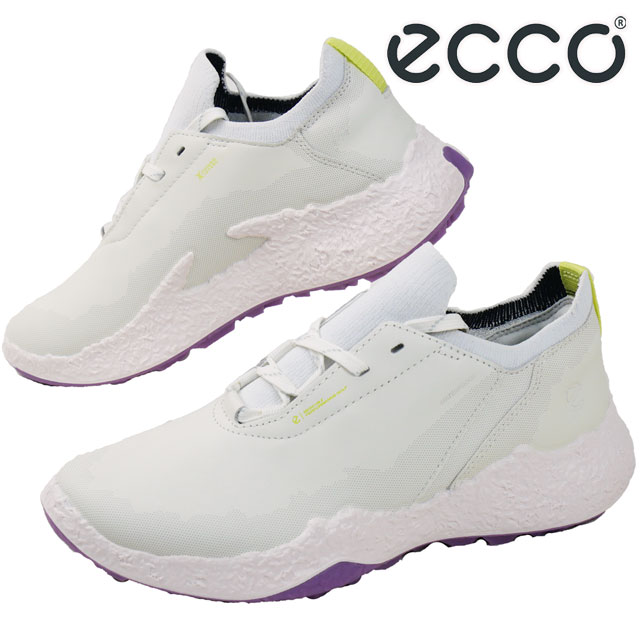 ＼ポイント7倍 4/10限定／エコー レディース ゴルフシューズ GOLF BIOM H5 防水 レザー スパイクレス ウォータープルーフ ローカット スニーカー カジュアルシューズ 115003 61058 ホワイト/ラベンダーミスト 白 靴 送料無料 最強翌日配送 evid