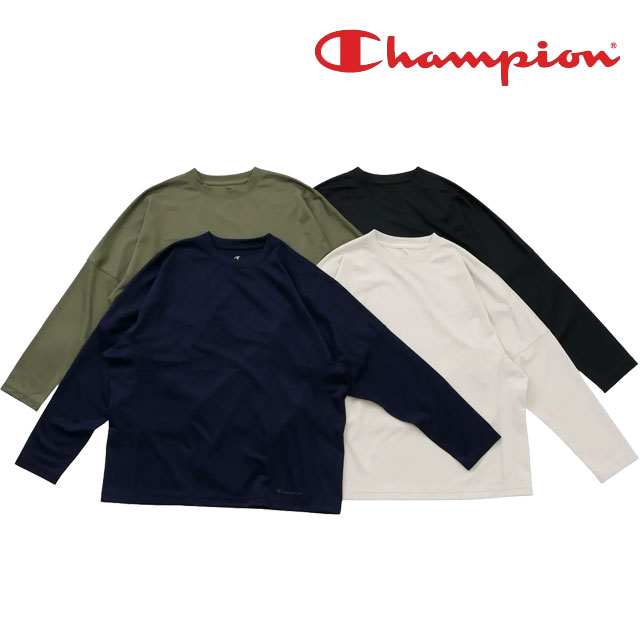 ＼ポイント7倍 4/18限定／チャンピオン メンズ トップス リカバリーウェア ロングスリーブTシャツ 血行促進 疲労軽減 吸汗速乾 抗菌防臭 ロンT 長袖 レディース アパレル C3-CS490 ブラック 黒 ネイビー オリーブ サンドベージュ 服 メール便送料無料 最強翌日配送 evid