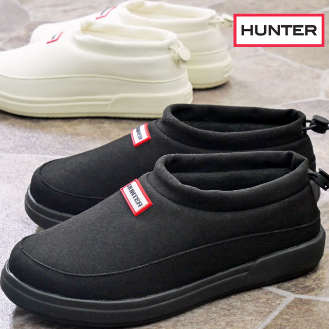 HUNTER ブラック スリッポン HUNTER（ハンター） スリッポン ユニセックス イン/アウト ニッテッド