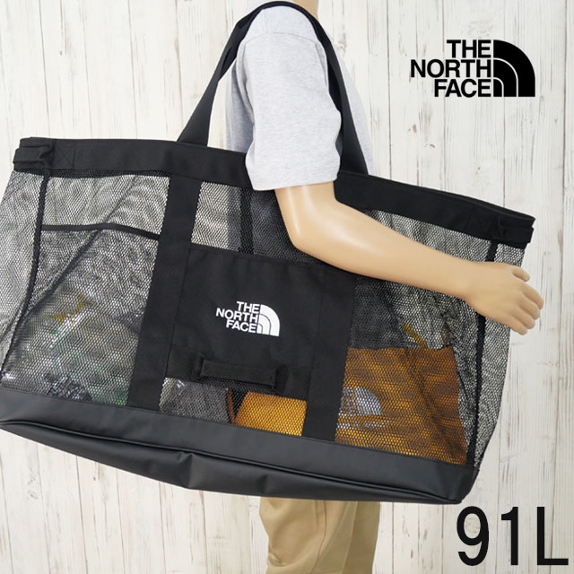 ザ・ノース・フェイス トートバッグ メンズ NM72629 グラットンメッシュトートL 91L レディース キャンプ アウトドア バーベキュー レジャー キャンプ 海 プール BAG 大容量 大き目 大型 ブラック 黒 鞄 送料無料 最強翌日配送 evid