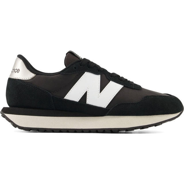 ニューバランス スニーカー レディース W237 31P ワイズB ローカット new balance カジュアルシューズ ひも靴 ブラック/シルバー NB 靴｜亀田屋本店
