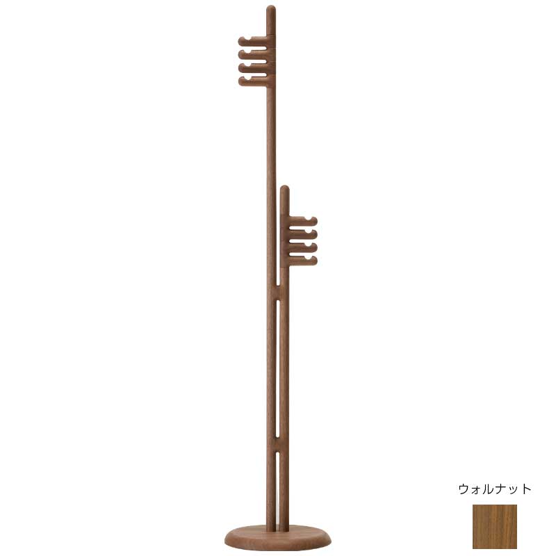 cosine コサイン ツインコートスタンド ウォルナット ユニバーサル コートスタンド フック 高さ180cm 天然木製家具 北海道 旭川 木 生活道具 一緒に育つ 暮らしのパートナー 木のぬくもり 長く使える シンプル デザイン 美しい 家具 玄関 エントランス インテリア 新築|自然と家具とワインを。亀田屋