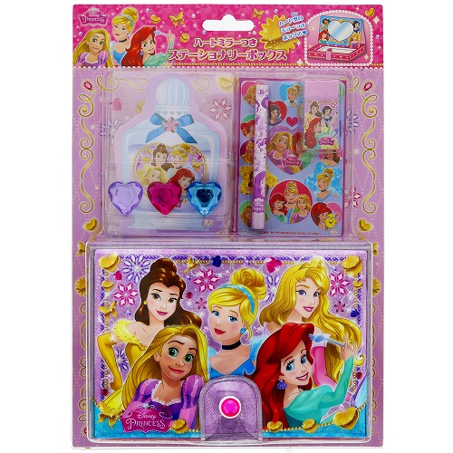 楽天市場 ディズニープリンセス Disneyprincess ハートミラーつきステーショナリーボックス 文房具セットbox a 紙 文具 ひかり