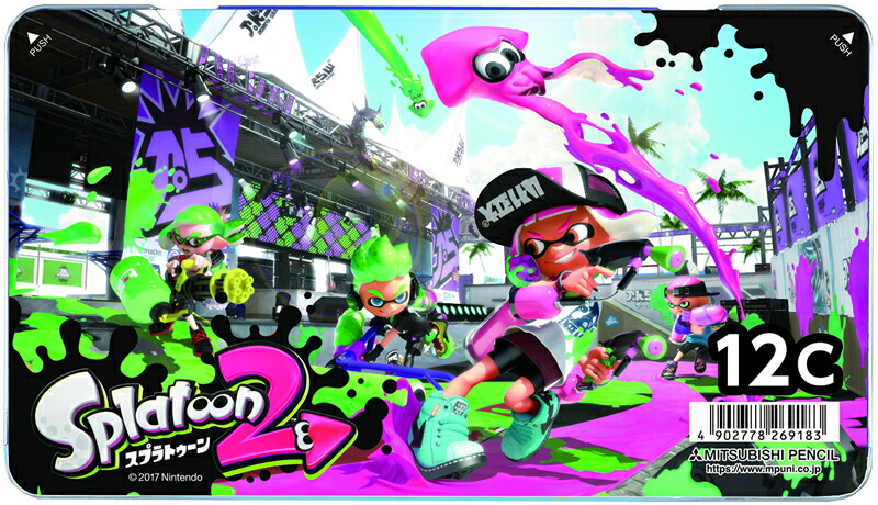 楽天市場 スプラトゥーン２ Splatoon2 Sts2 21新学期色鉛筆１２色 色えんぴつ１２c K012csts2 鉛筆名入れ無料 紙 文具 ひかり