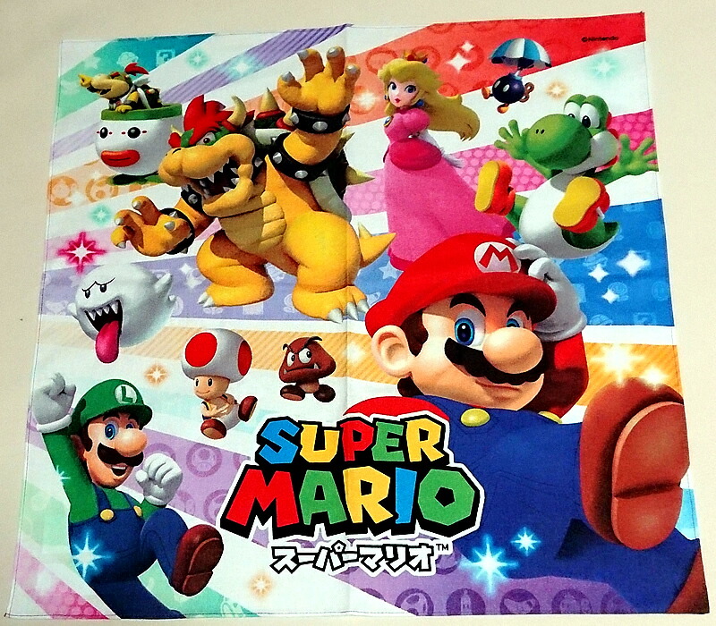 楽天市場 スーパーマリオブラザーズ Super Mario 白地マリオ右下大ジャンプ柄ナフキン ランチクロス Mbs 875 紙 文具 ひかり