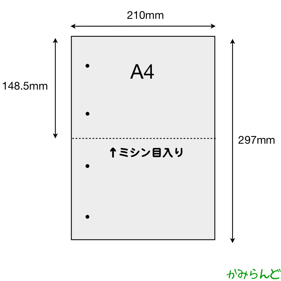 かみらんどA43分割6穴 ノーマルミシン入 用紙 5000枚 高級国産上質紙使用 白紙 各種帳票 納品書 請求書 領収書 受領書 適切な価格