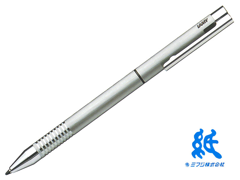 カラムシLAMY 木筆+ボールペン Lamy twin pen ロゴタイプステンレス鋼へアライン ツイン書き込み つや消しステンレス鋼 木筆(0.5粍)+ボールペン  L606