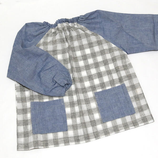 ラッピング不可】 スモック キッズ100-130 ブロックチェック Made in Japan toothkind.com.au