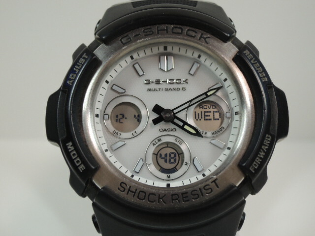 【中古】CASIO G-SHOCK AWG-M100S タフソーラー MULTI BAND 6 腕時計 ブラック/ホワイト｜上青木商店　店 12,638円