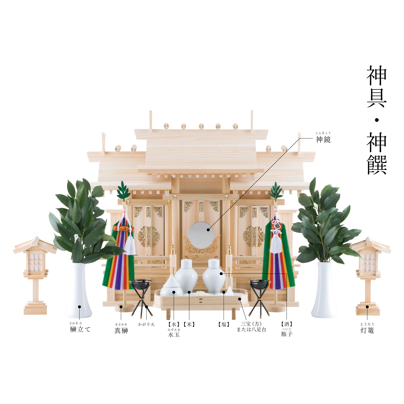 神鏡 神具 神棚 白銅 鏡   特上 彫り 雲形 台 サイズ 3寸