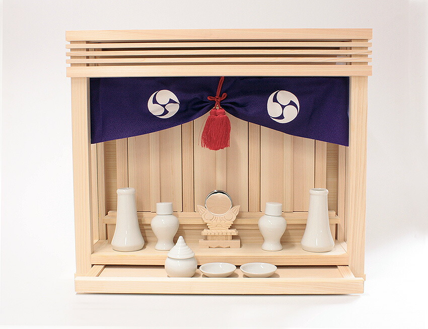 楽天市場 神棚の里 公式 神棚 幕 箱宮用 神前幕 15号 紫 巴 神棚の里