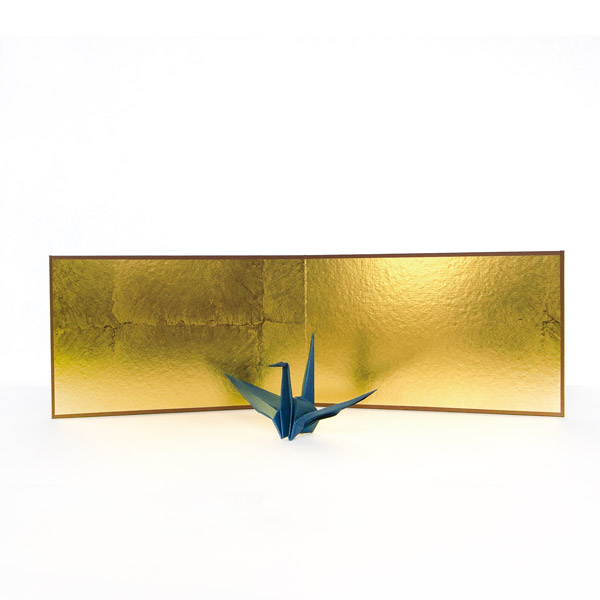 楽天市場 マラソンクーポン配布中 二曲屏風 金無地 縦13 横42 5cm 生花 お節句 ひな人形 雛人形 お雛様 ひな祭り フィギュア 季節の飾りつけ かみもん謹製 2曲屏風 屏風 華やか 豪華 きれい 書道 習字 教室 貼り絵 ちぎり絵 作品 京都 伏見 日本製 インテリア 単品 道具