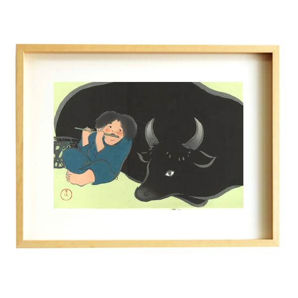 楽天市場】芸艸堂 木版画 神坂雪佳「No.3 狗児(額装)」神坂雪佳用額