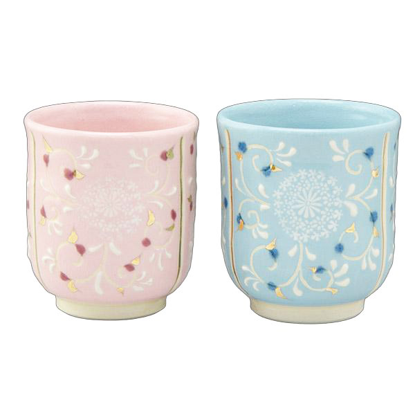 熊谷聡商店 組湯呑 UYT999「淡彩三島 2個セット」京焼くまがい メーカー直送品 ※他ブランド商品と併買不可※ 夫婦 湯呑 京焼 陶器 湯飲み コップ 焼き物 カップ 茶 お茶 食器 インテリア 引越祝い 結婚祝い お祝い プレゼント 贈り物 ギフト(代引不可)