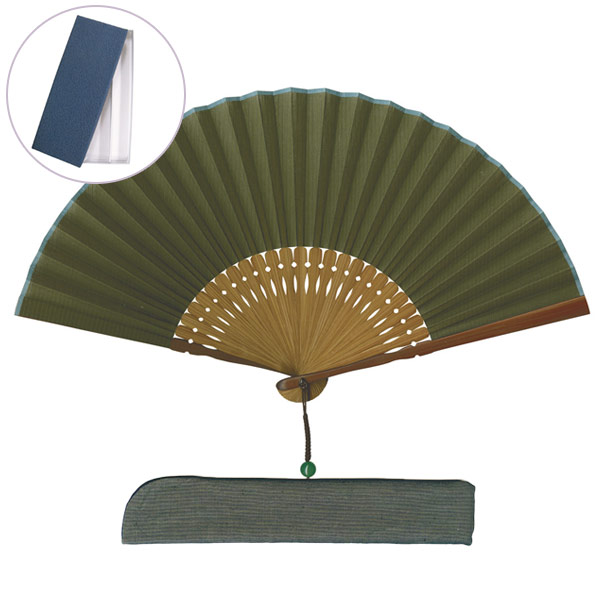 マツヨシ 422 和小物 かっこいい 雑貨 和雑貨 プレゼント 6 9寸 緑 扇子 取寄せ品 癒し ご利益扇子 和装
