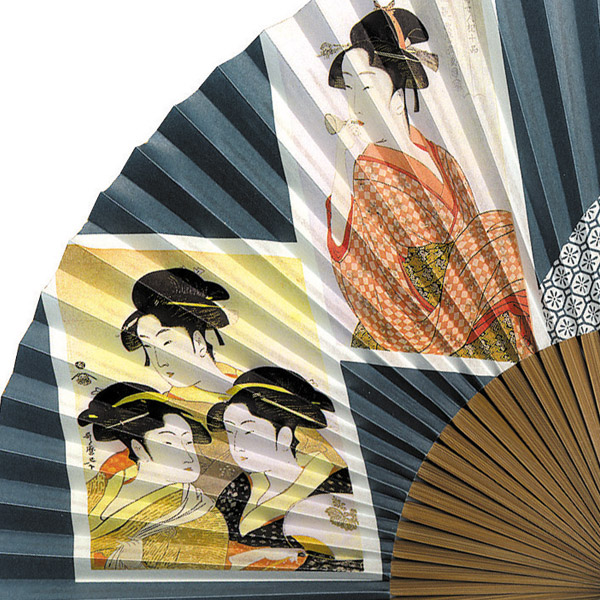 マツヨシ 56 雑貨 和小物 扇子 写楽 和装 北斎 歌麿 和雑貨 かっこいい 7 4寸 取寄せ品 歌麿ビードロ三美人