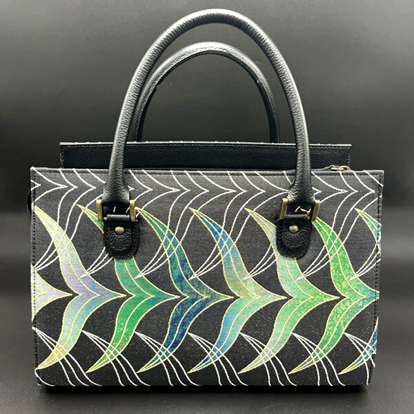 楽天市場】織よし 帯地バッグ「小紋七宝(黒)」メーカー直送品 ※他