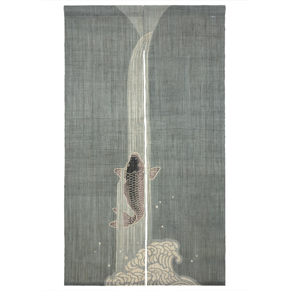 \祇園祭フェア最大50%引クーポン/洛柿庵 N-319 ろうけつ染めのれん「鯉の滝登り(こいのたきのぼり)」夏 メーカー直送品 ※他ブランド商品と併買不可※ ルシエールジャパン インテリア 和小物 和風 和風インテリア 雑貨 プレゼント ギフト 贈り物 内祝い(代引不可)|京のもん 京都の名店・名品・良品