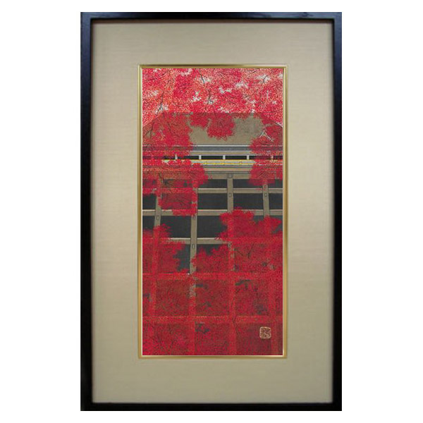 加藤秀夫、【小田原城と桜】、希少な額装用画集より、美品、新品額装付 usd-a-ga-036.jpg